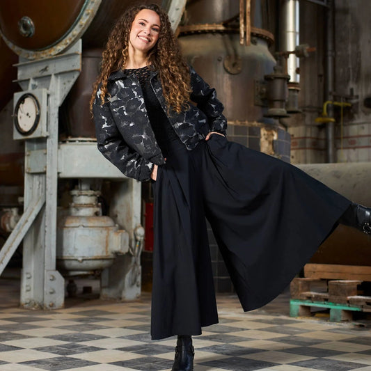 Black Colour - Davina Split Skirt - Black
