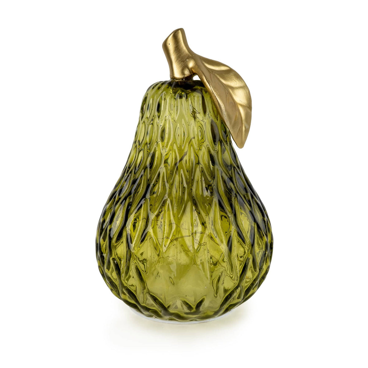 Glass Pear Green LED Lamp