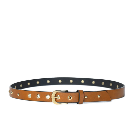 bell&fox- MAHI Studded Leather Belt in Caramel