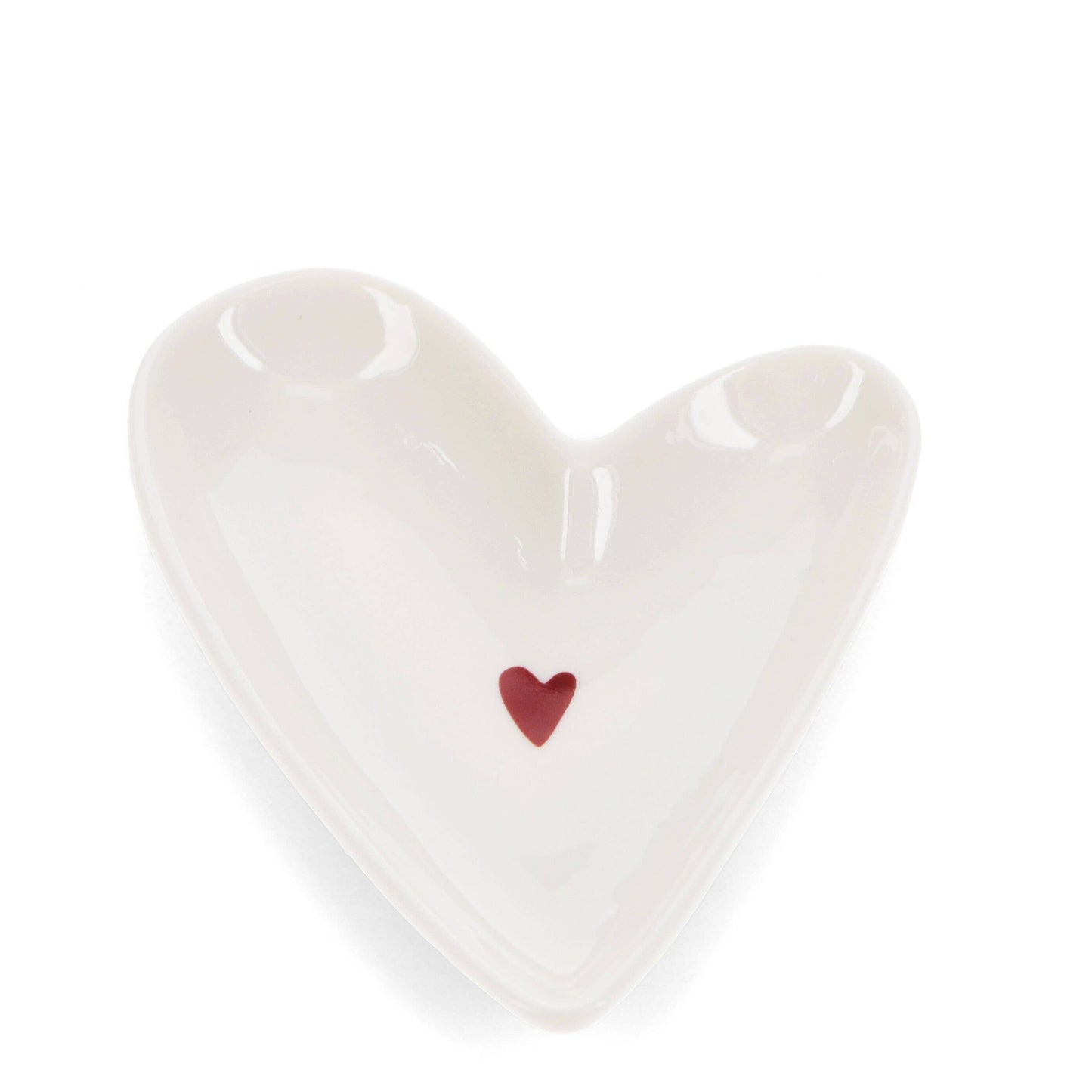 Glossy Ceramic Trinket Dish - Heart