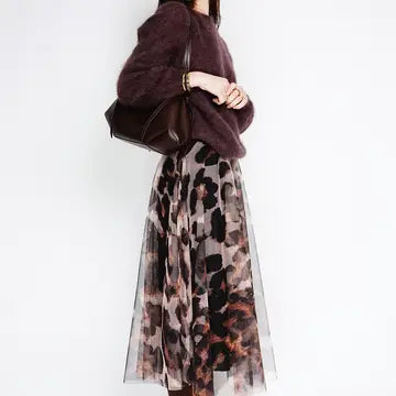 Leopard tulle skirt 2401-LEOPARD: Leopard