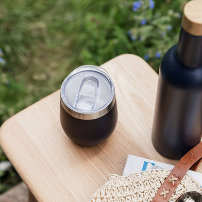Insulated Travel Wine Tumbler with Lid 350ml (12oz): Blue
