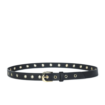 bell&fox- Misha Eyelet Leather Belt in Black