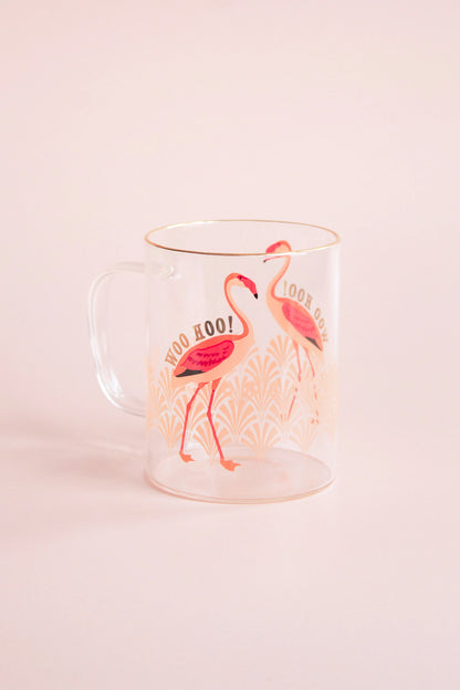 Yvonne Ellen Flamingo Glass Mug