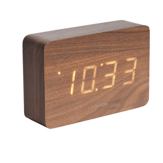 Karlsson - Alarm Clock Square - Dark Wood