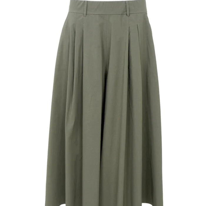 Black Colour - Davina Split Skirt - Army