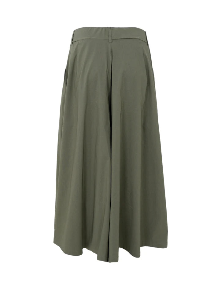 Black Colour - Davina Split Skirt - Army