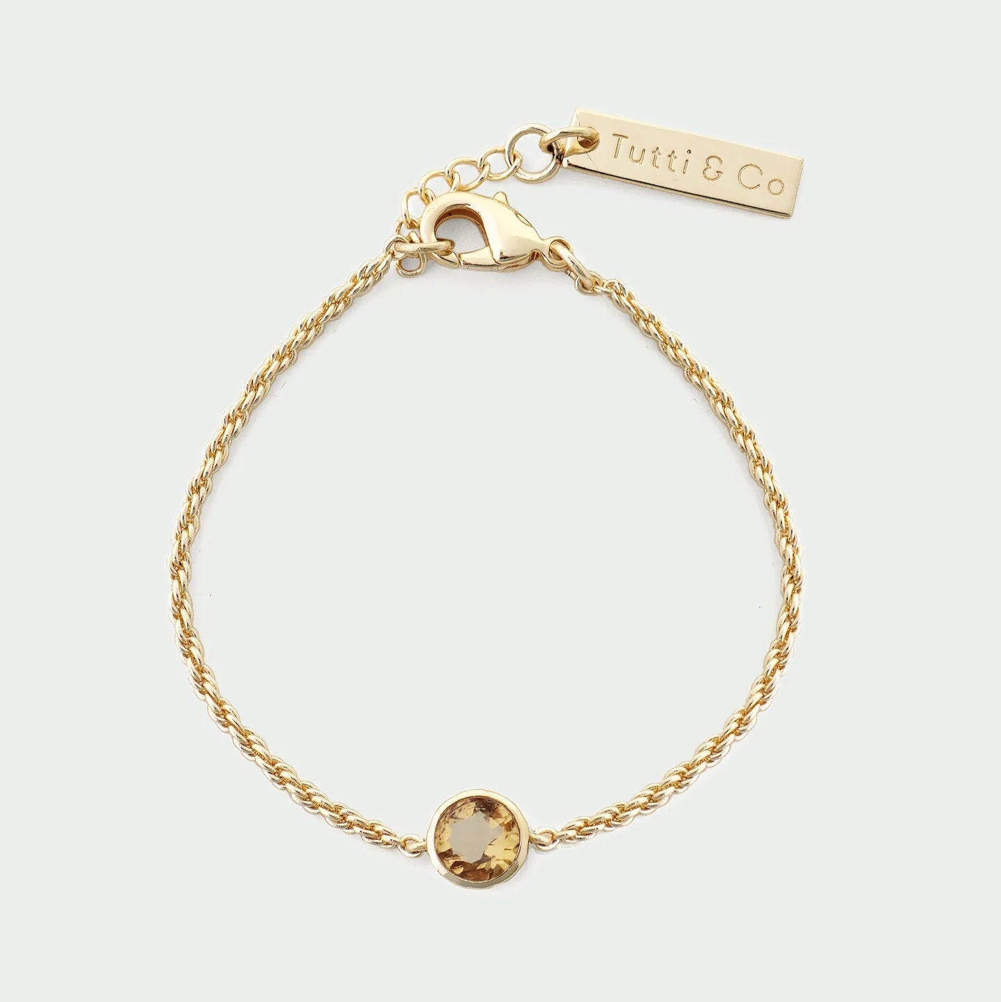 Birthstone - Citrine - Bangle in Gold - Tutti & Co.