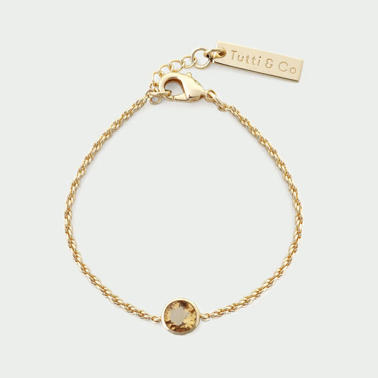 Birthstone - Citrine - Bangle in Gold - Tutti & Co.
