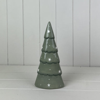 Sage Green Ceramic Tree Decorations