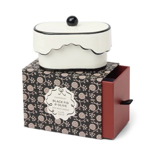 Paddywax - Cherie 155g Ceramic Dish Candle - Black Fig & Olive