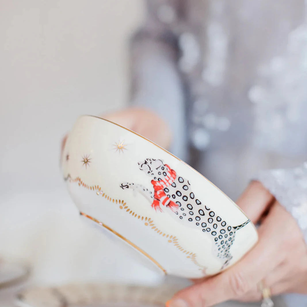 Yvonne Ellen - Christmas Snow Leopard Treat Bowl