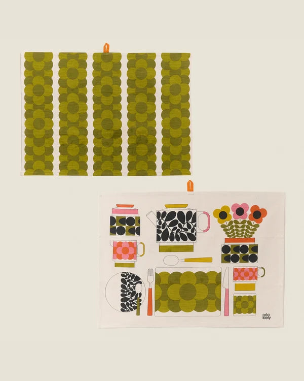 Orla Kiely - Retro Stripe SO2 Tea Towels Green