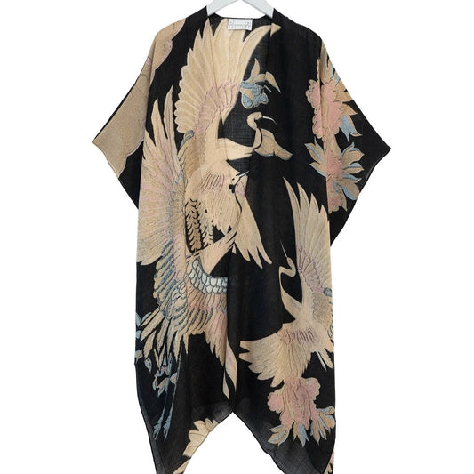 Crane Black Wool Throwover