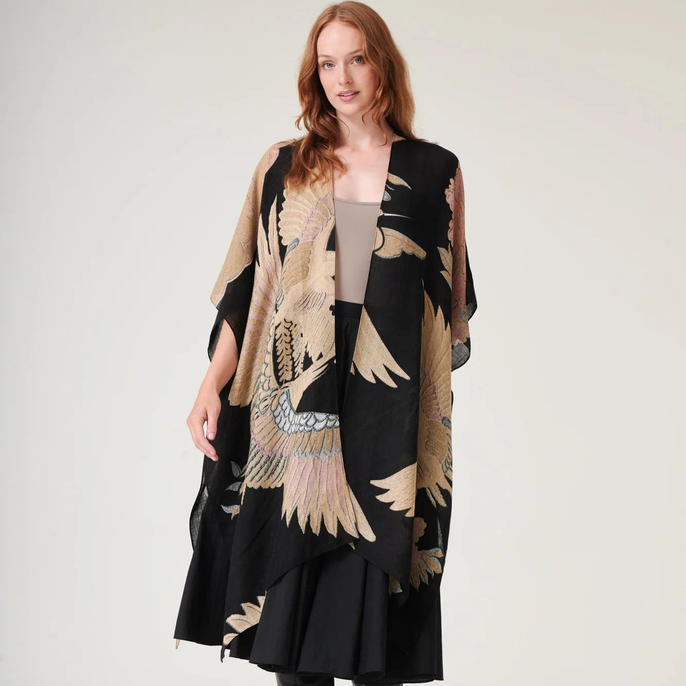 Crane Black Wool Throwover