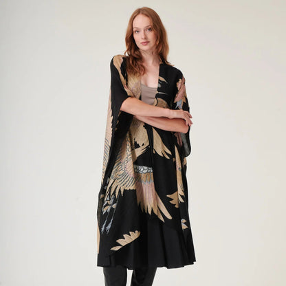 Crane Black Wool Throwover