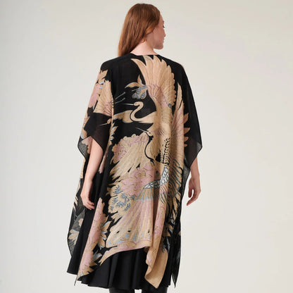 Crane Black Wool Throwover