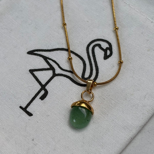 Black Flamingo - Dotty Necklace - Aqua