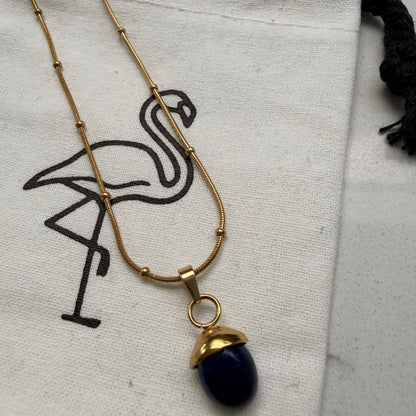 Black Flamingo - Dotty Necklace - Lapis Blue