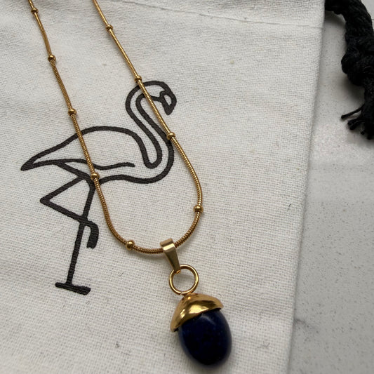 Black Flamingo - Dotty Necklace - Lapis Blue