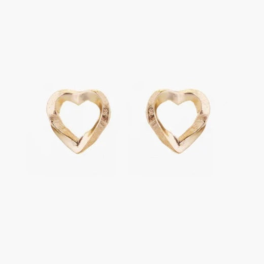 Aspire Love Heart Stud Earrings in Gold
