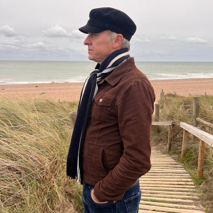 Sideline Collection - Light Retro Stripe Scarf - Hollis - Blue