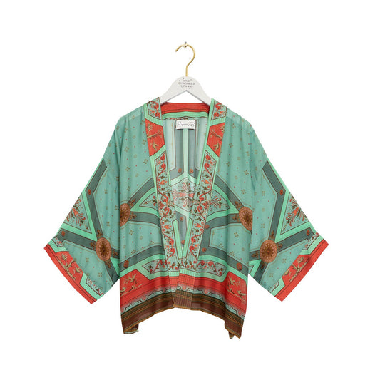 One Hundred Stars - Fleur De Lys Aqua Kimono