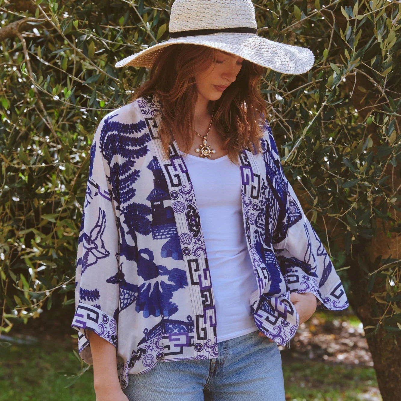 One Hundred Stars - Giant Willow Blue Kimono