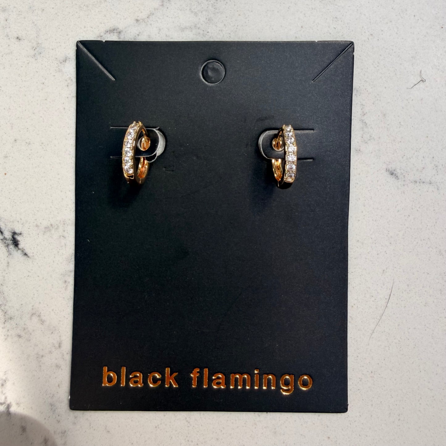 Clear Diamonte Huggie earrings