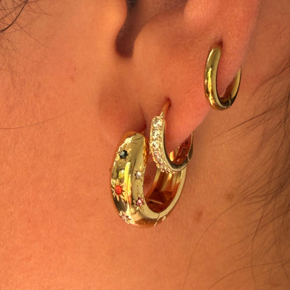 Clear Diamonte Huggie earrings