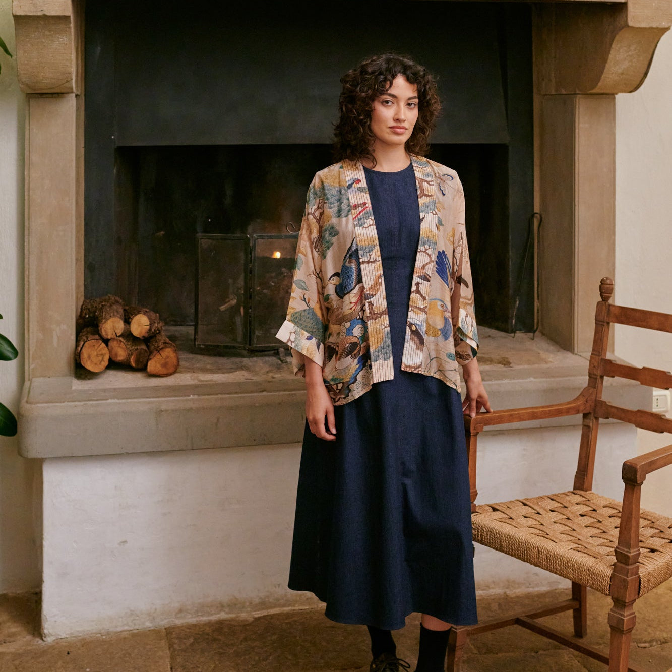 One Hundred Stars - Fleur De Lys Gold Kimono