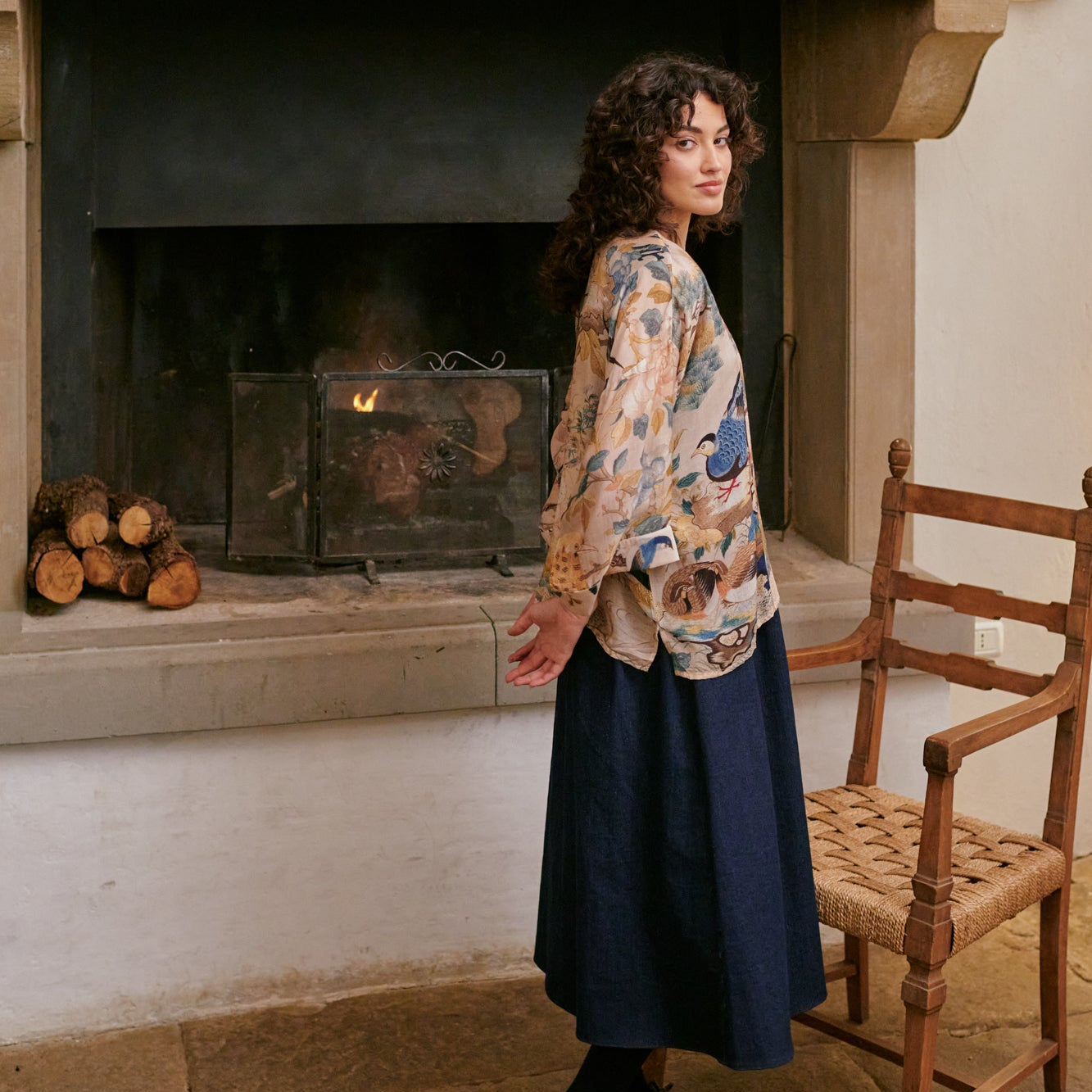 One Hundred Stars - Hummingbird Nude Kimono
