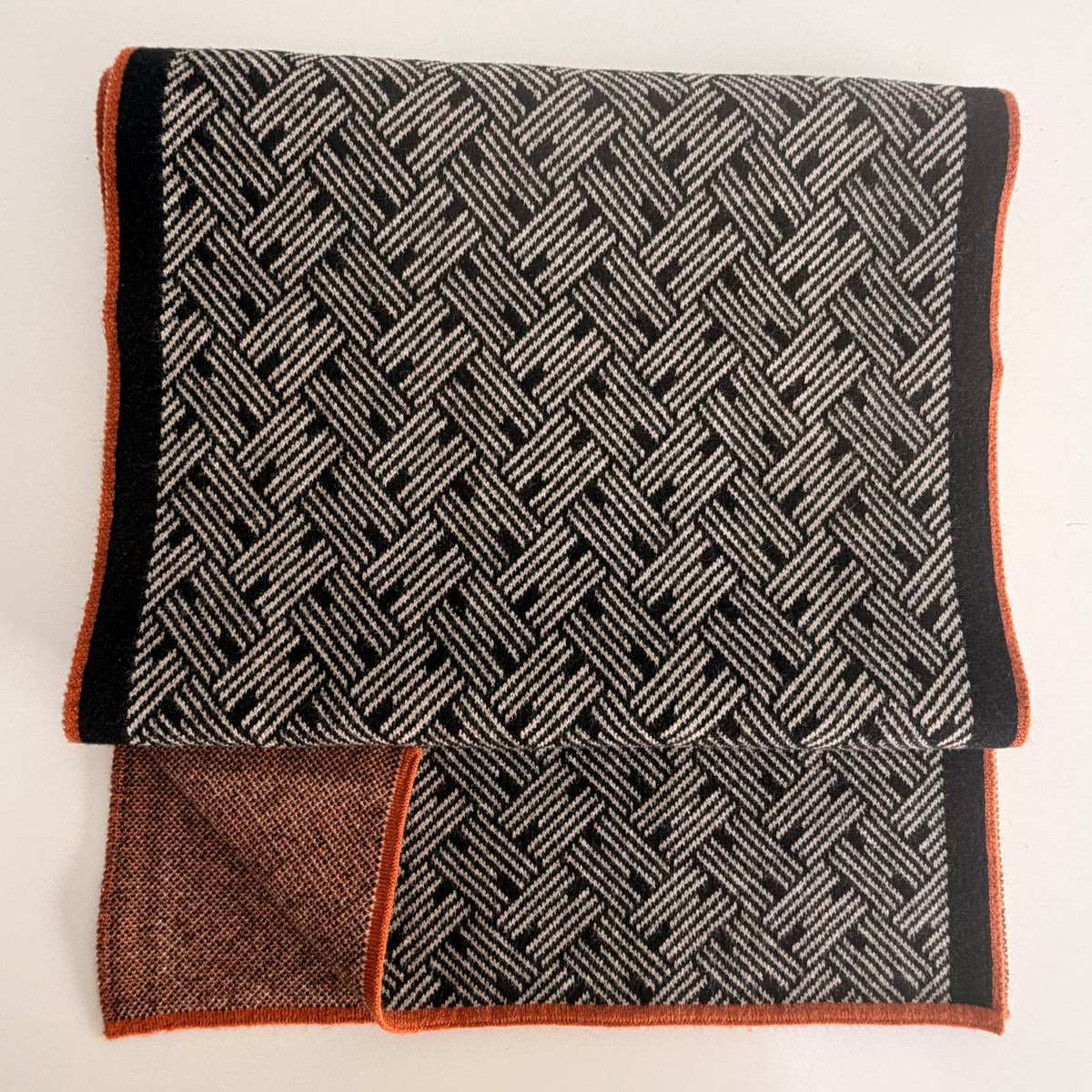Sons Limited - Men's Plaid Knit Scarves - Marriott - Black/Coffee