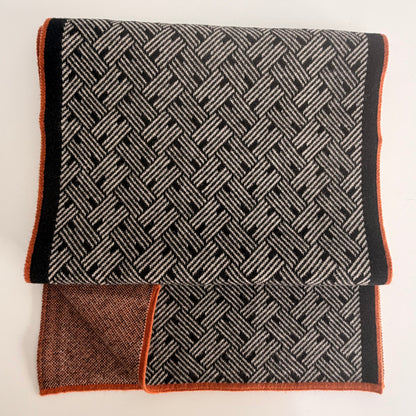 Sons Limited - Men's Plaid Knit Scarves - Marriott - Black/Coffee