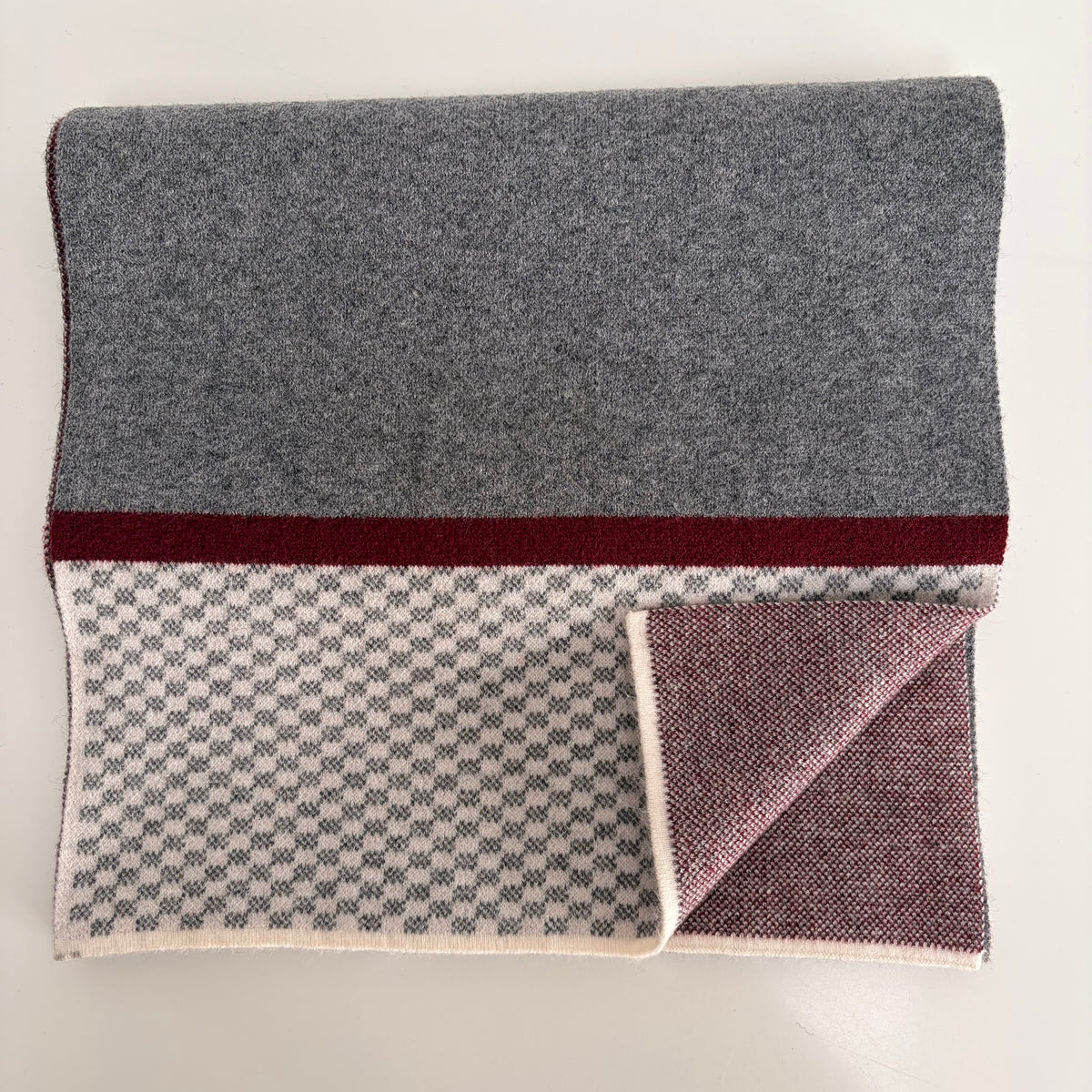 Sons Limited - Men's Plaid Knit Scarves - Smith - Grey