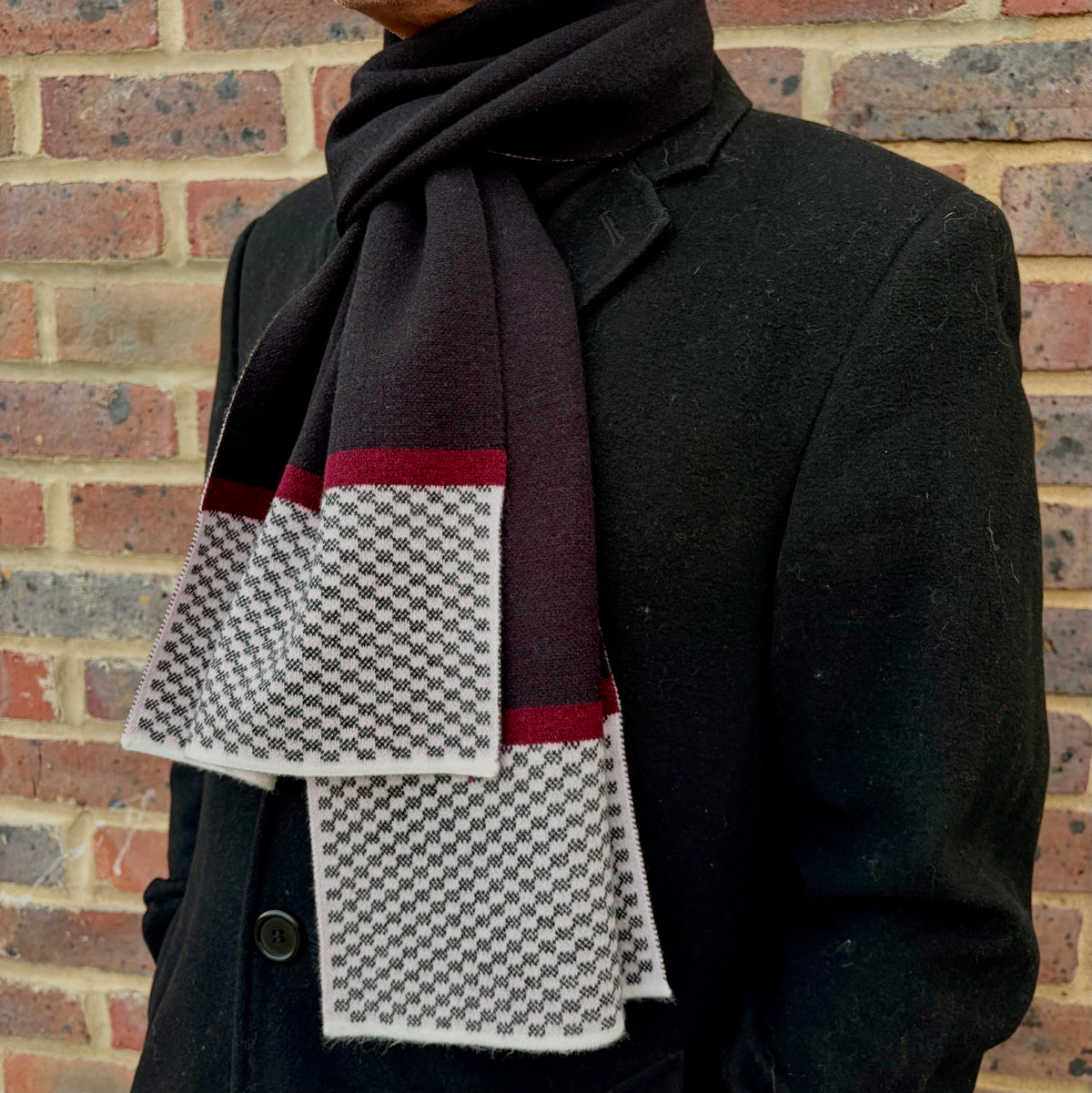 Sons Limited - Men's Plaid Knit Scarves - Smith - Black