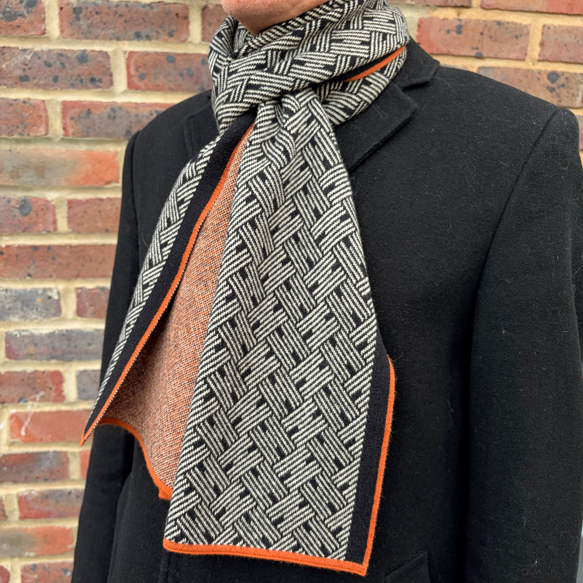 Sons Limited - Men's Plaid Knit Scarves - Marriott - Black/Coffee