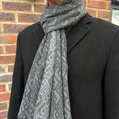 Sons Limited - Men's Plaid Knit Scarves - Turner - Grey