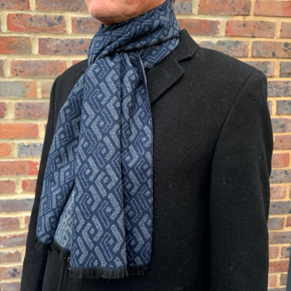 Sons Limited - Men's Plaid Knit Scarves - Turner - Navy