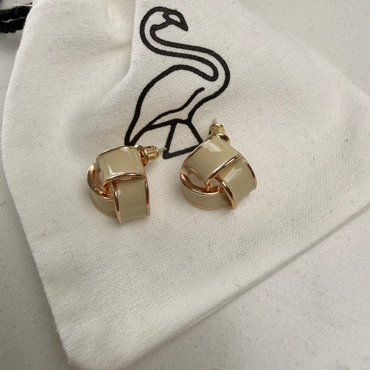 Black Flamingo - Knotty Studs - Milky White