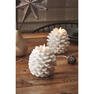 LED Pinecone candle in (White or Gold)