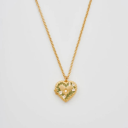 Fable England - Gaia Lily Heart Locket Necklace