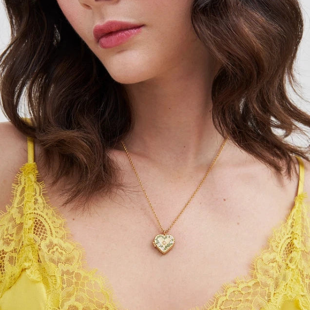 Fable England - Gaia Lily Heart Locket Necklace