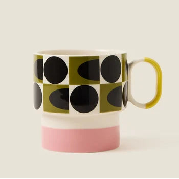 Orla Kiely - Spot Square Oval Pink Mug