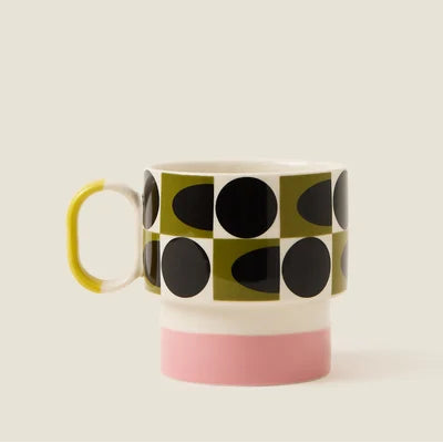 Orla Kiely - Spot Square Oval Pink Mug