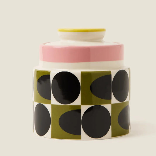 Orla Kiely - Spot Square Oval Storage Jar Pink