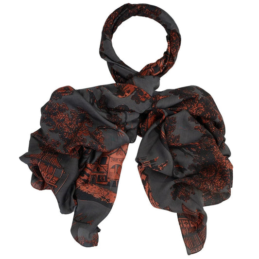 Pagoda Pewter Scarf