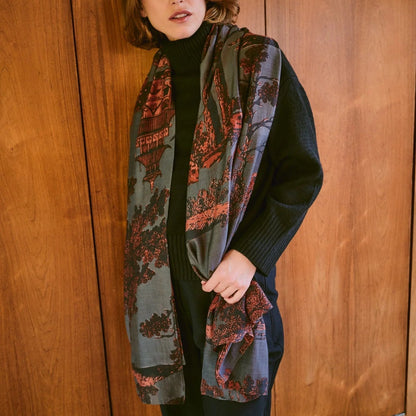Pagoda Pewter Scarf