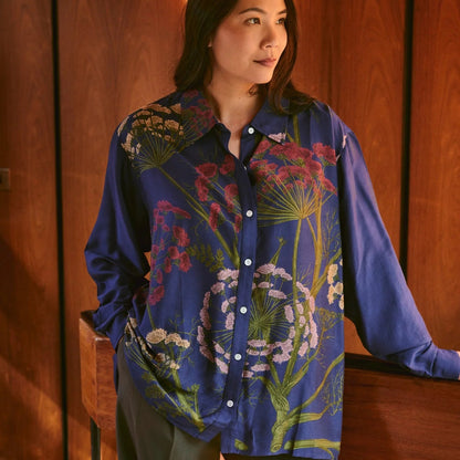 Parsley Seed Navy Oversized Shirt - One Hundred Stars