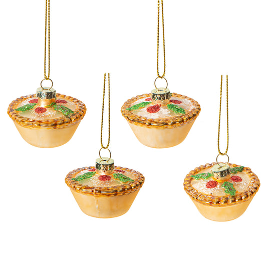 Mini Mince Pie Baubles - Set of 4